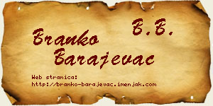 Branko Barajevac vizit kartica